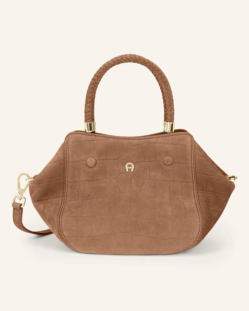 Aigner Handtasche Carré Soft Croco braun Braun