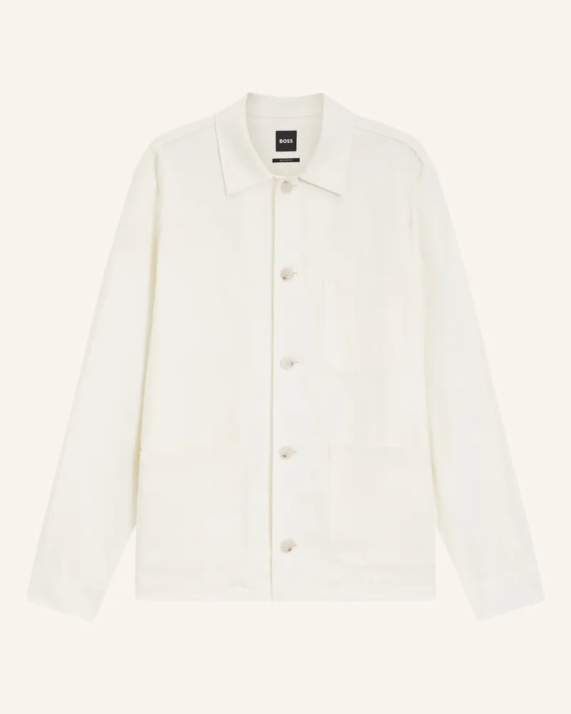 HUGO BOSS Business Hemd H-Cai-K-3p-262 Relaxed Fit beige Weiss