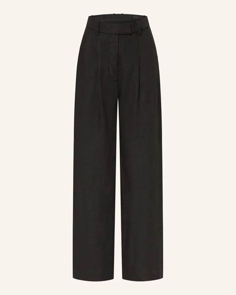 Arket Marlenehose Sally Aus Leinen schwarz Schwarz