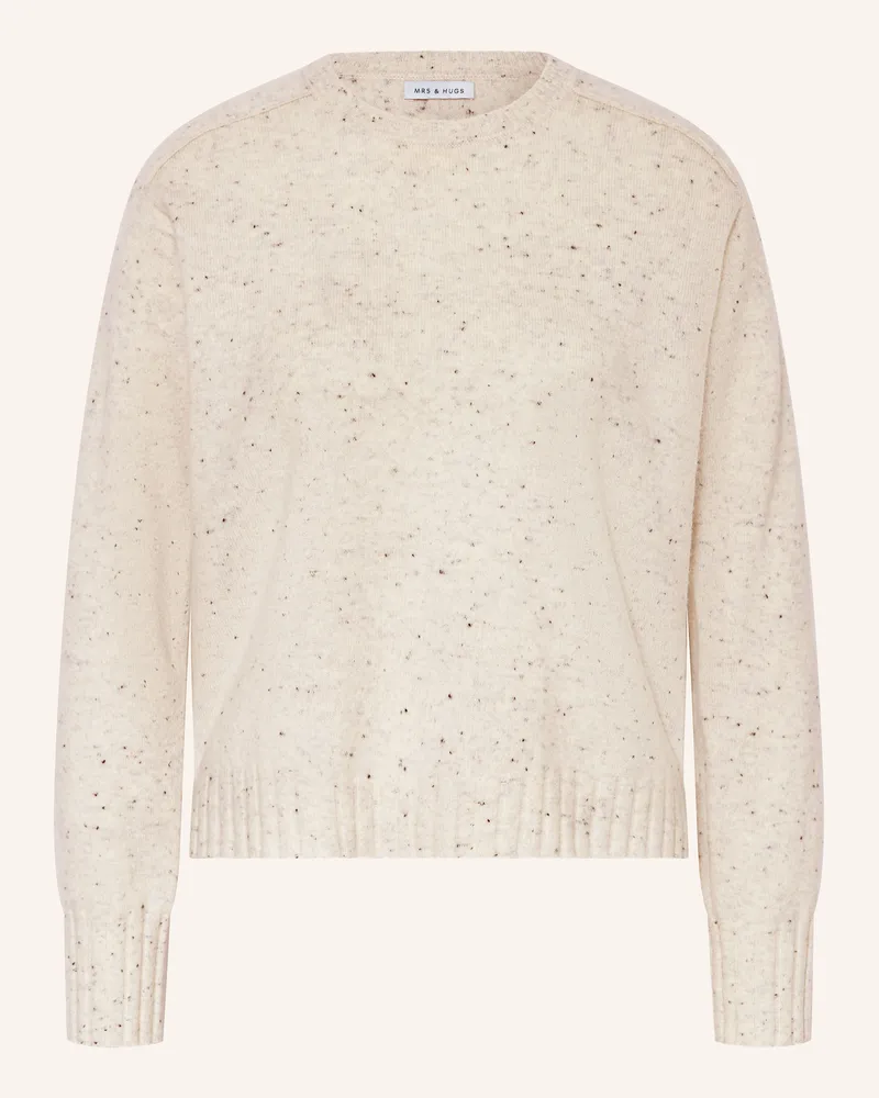 Mrs & HUGS Cashmere-Pullover weiss Creme