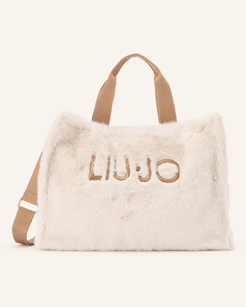 Liu Jo Kunstfell-Shopper beige Ecru