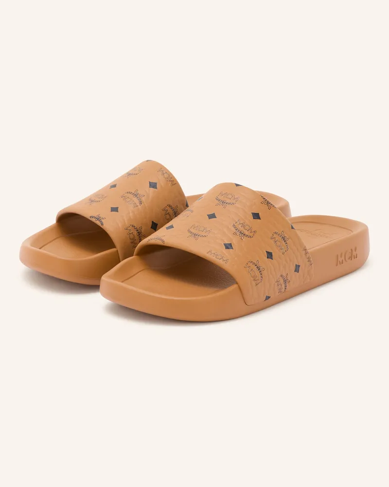 MCM Pantoletten braun Cognac