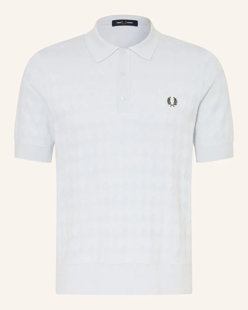 Fred Perry Strick-Poloshirt blau Hellblau