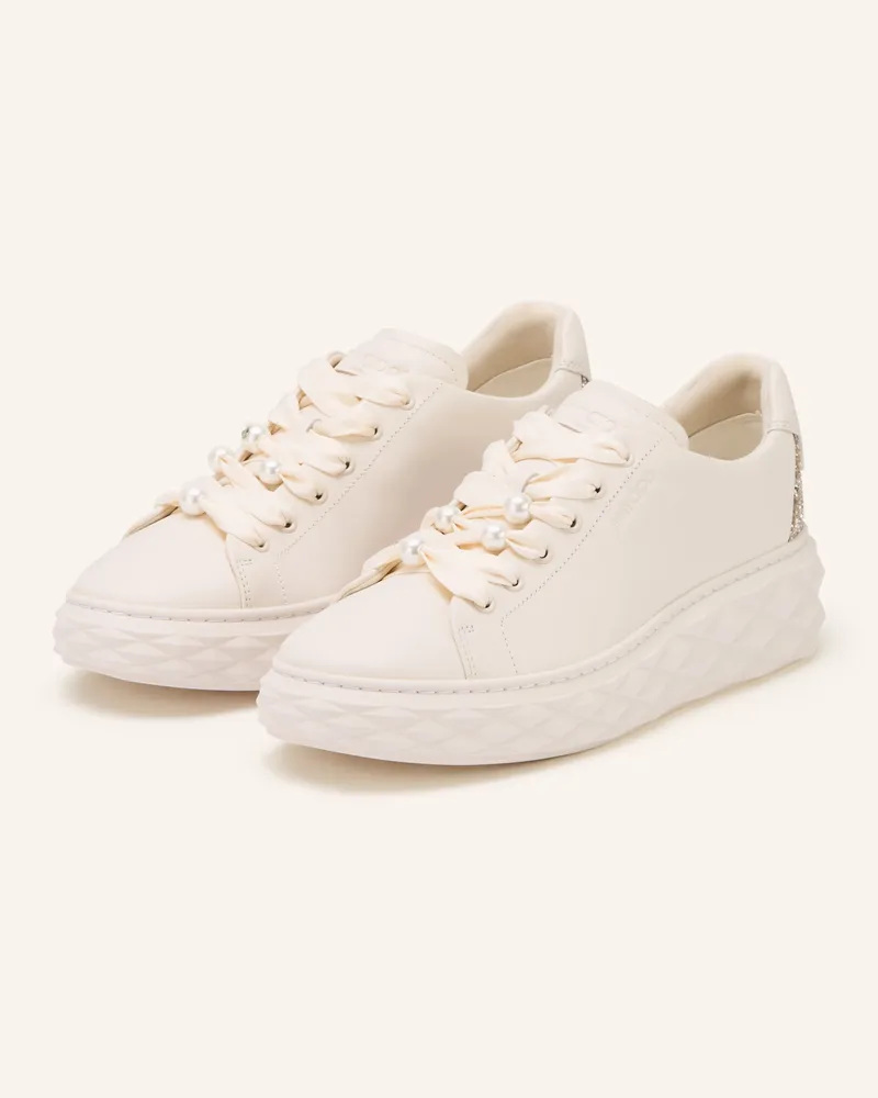 Jimmy Choo Sneaker Mit Schmuckperlen weiss Creme