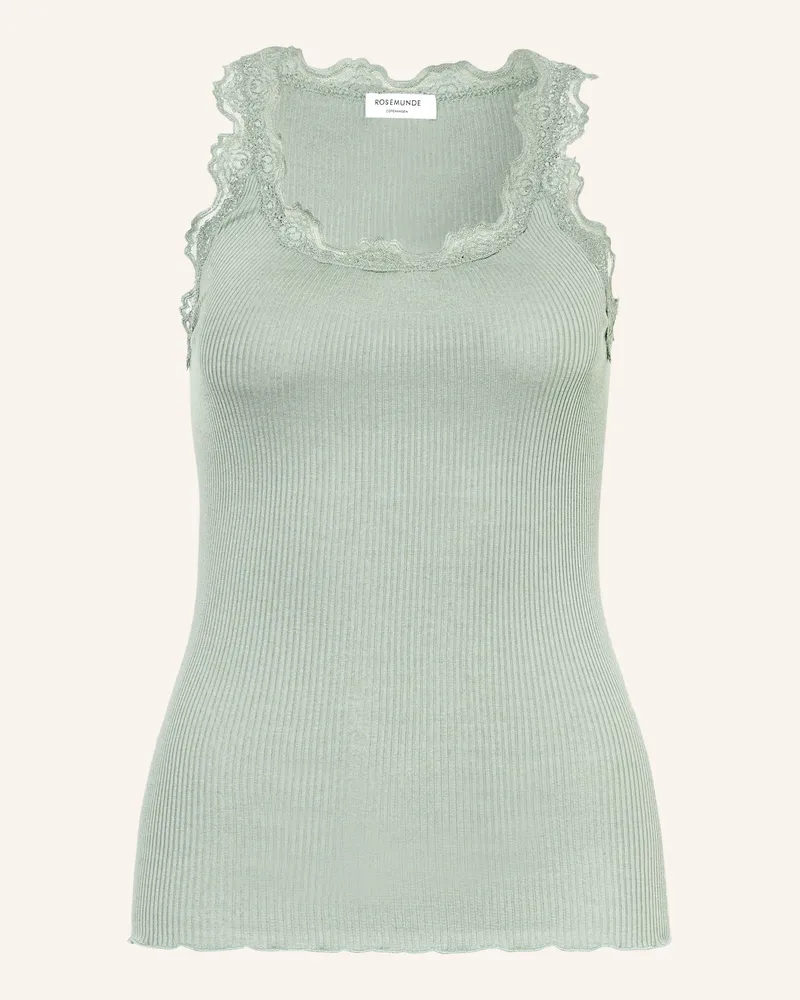 Rosemunde Seidentop Babette Mit Spitze gruen Hellgrün