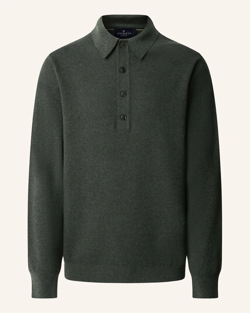 Hackett Poloshirt TEXTURED LS KNIT POLO Grün