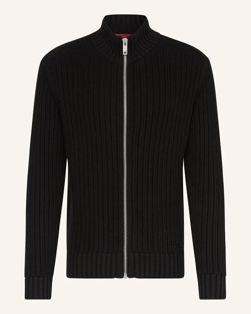 HUGO BOSS Strickjacke Sriton schwarz Schwarz