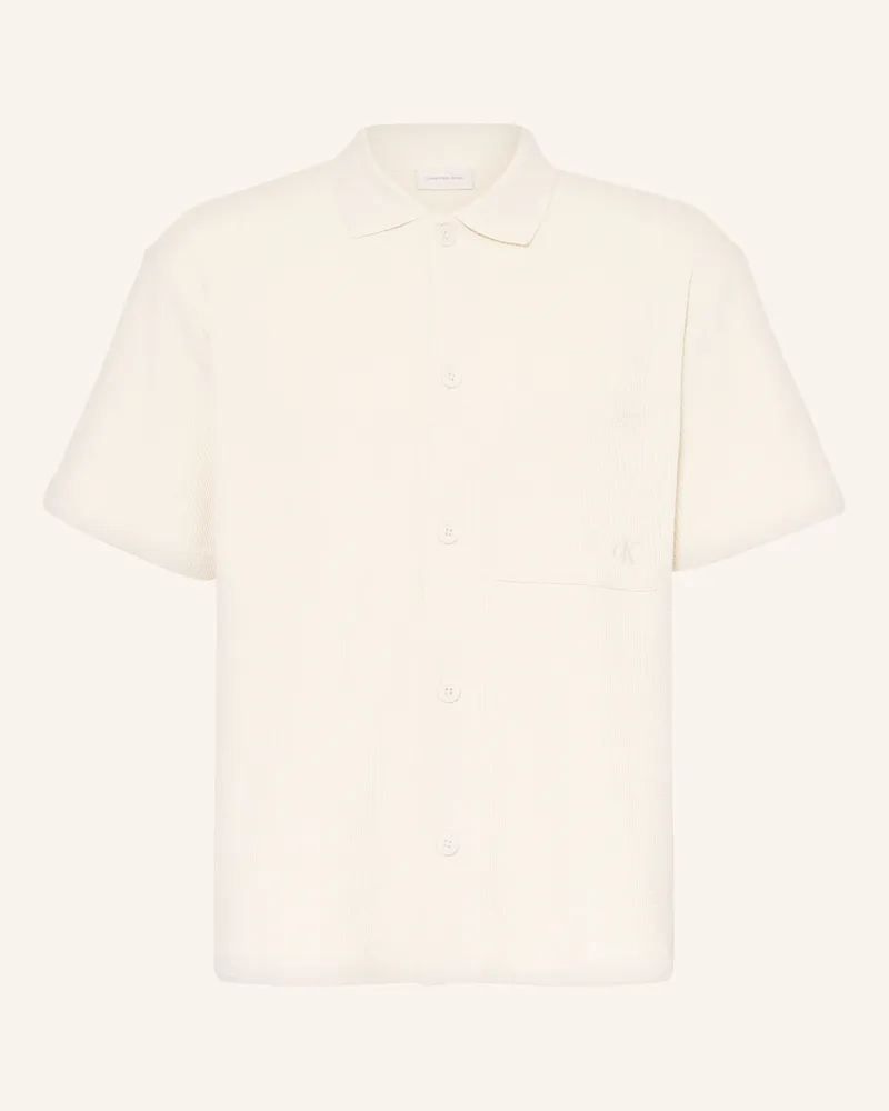 Calvin Klein Strickhemd Comfort Fit Creme