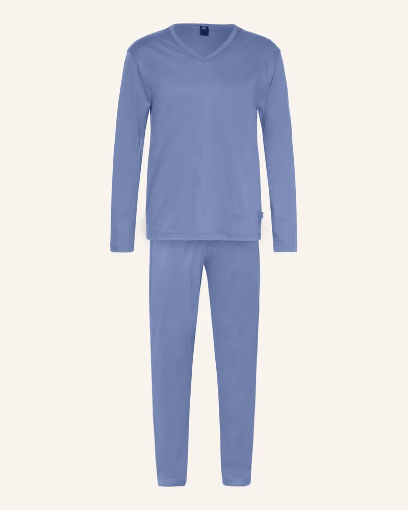 Calida Schlafanzug Relax Choice blau Blaugrau