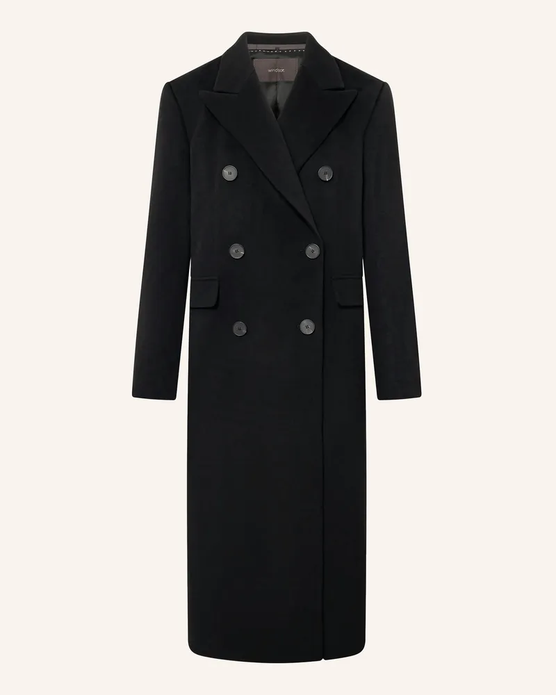 windsor. Wollmantel schwarz Schwarz