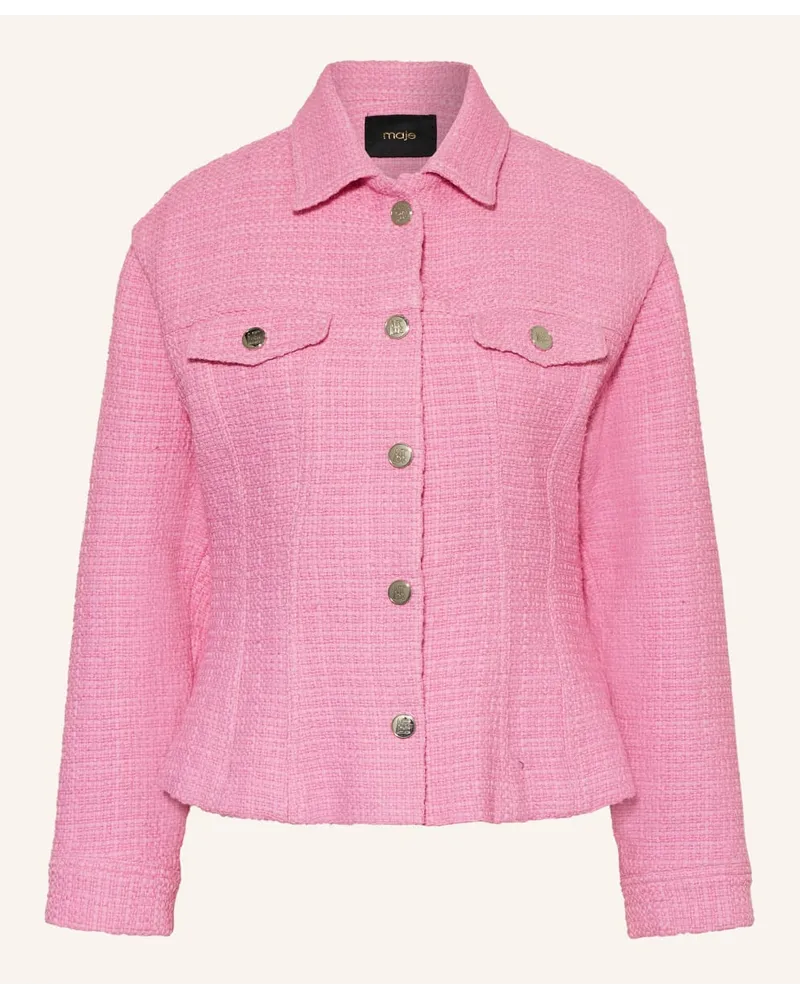 Maje Bouclé-Jacke Pink