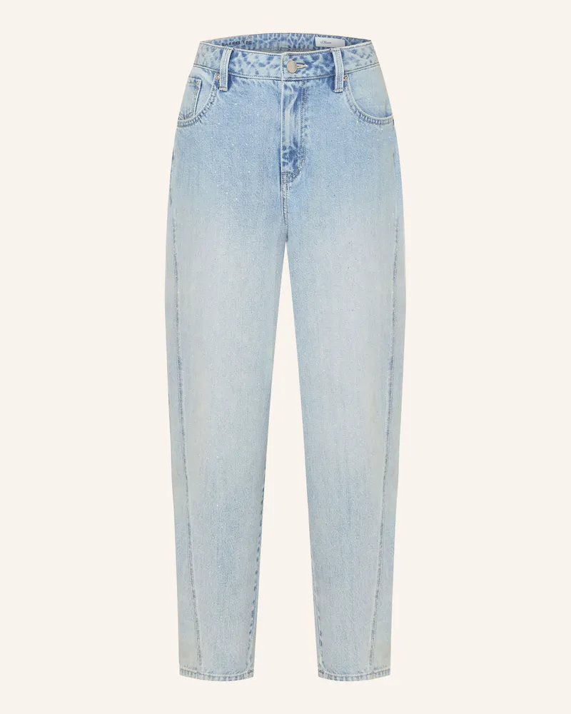 S.Oliver Barrel Jeans Mit Schmucksteinen blau 53z6