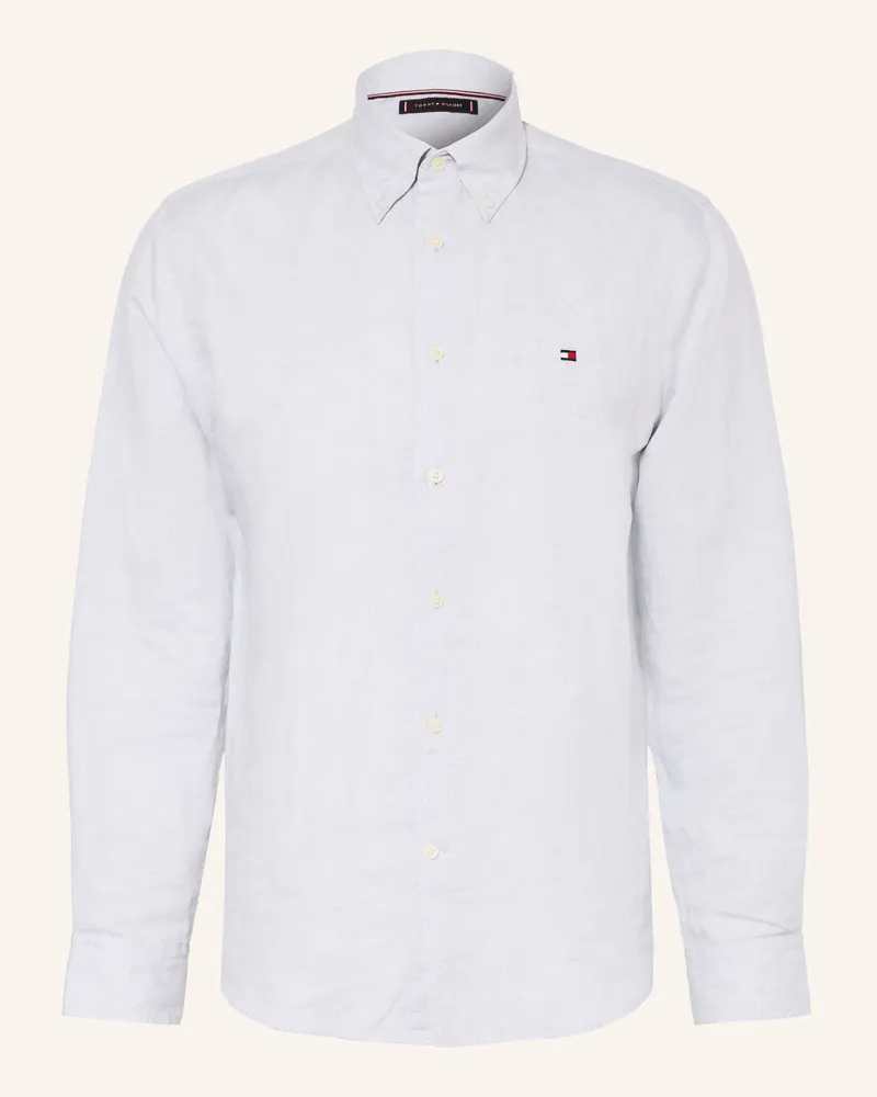 Tommy Hilfiger Hemd Regular Fit Mit Leinen blau Hellblau