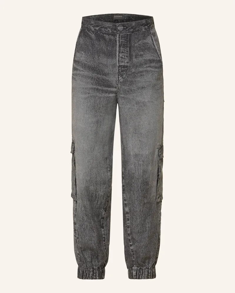 AllSaints Cargohose Selma Illusion In Jeansoptik schwarz Dunkelgrau