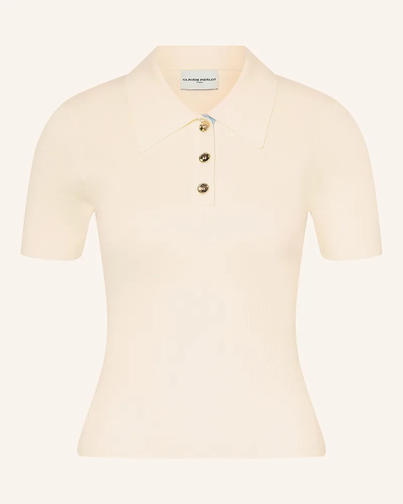 Claudie Pierlot Strick-Poloshirt Ecru