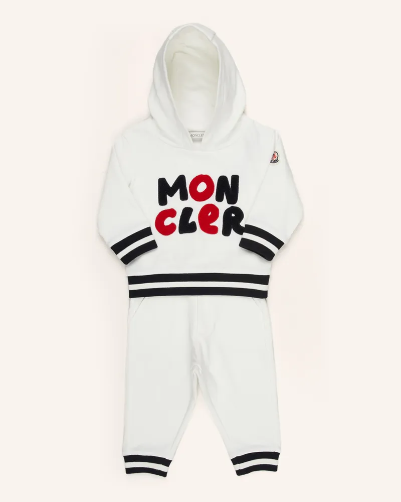 Moncler Set: Hoodie Und Sweatpants beige Weiss
