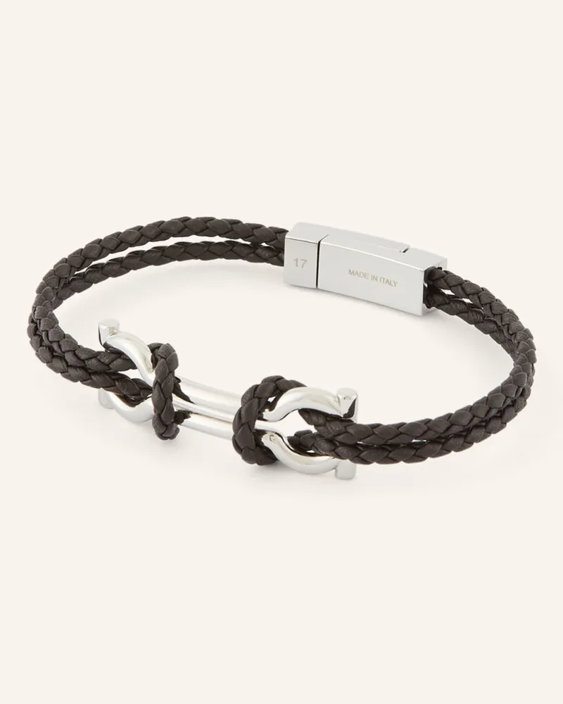Ferragamo Lederarmband Gancini braun Dunkelbraun