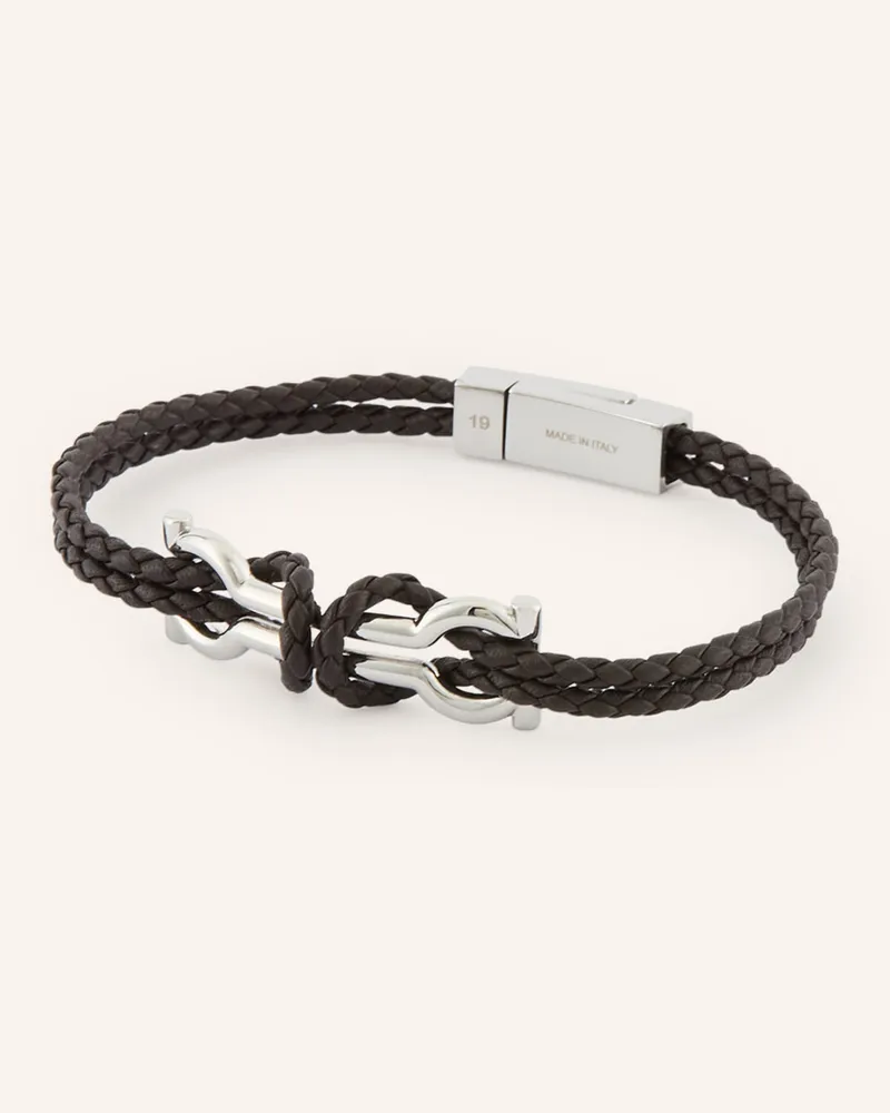 Ferragamo Lederarmband Gancini braun Dunkelbraun