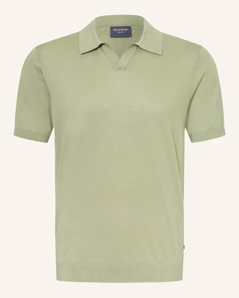 Olymp Strick-Poloshirt gruen Oliv