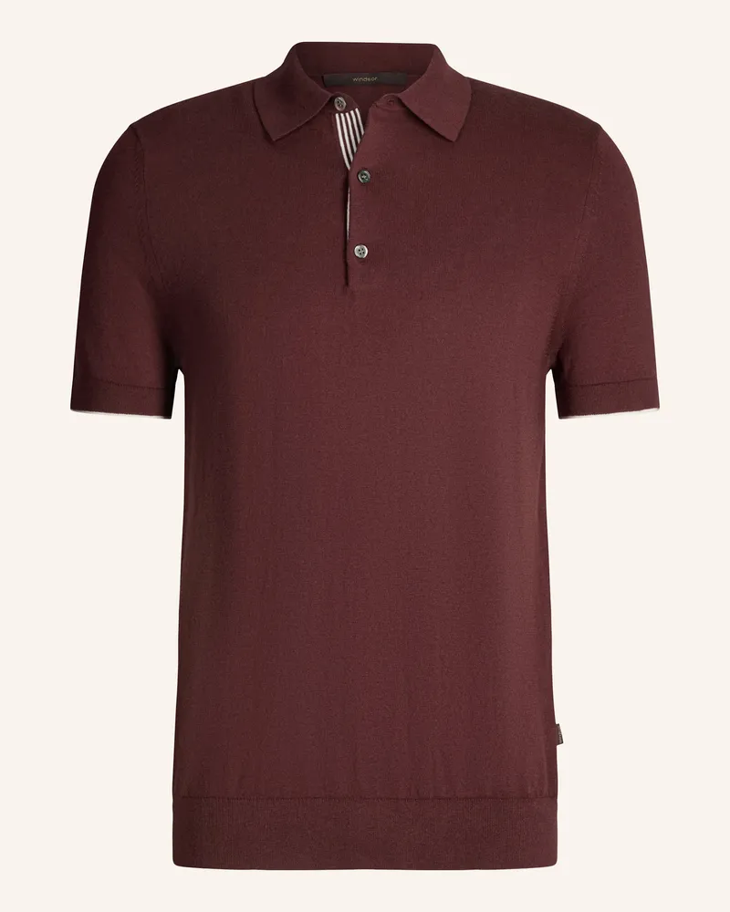 windsor. Strick-Poloshirt Cashmilo rot Rot