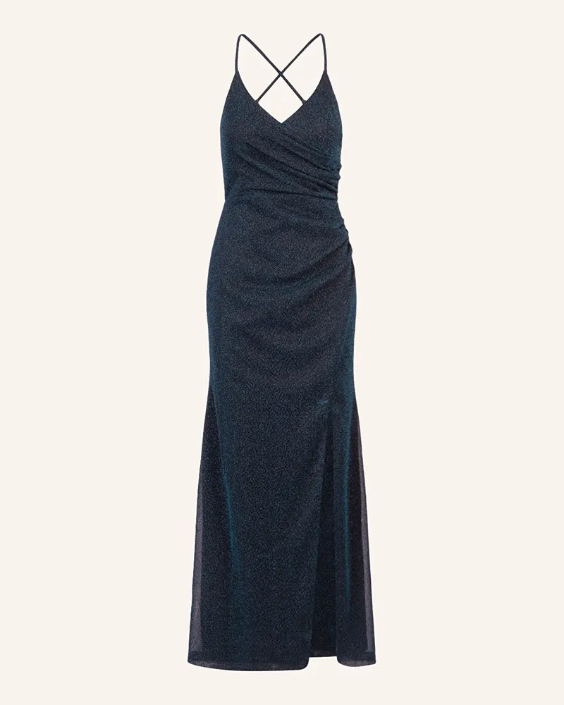 Apart Abendkleid mit Glitzergarn Dunkelblau