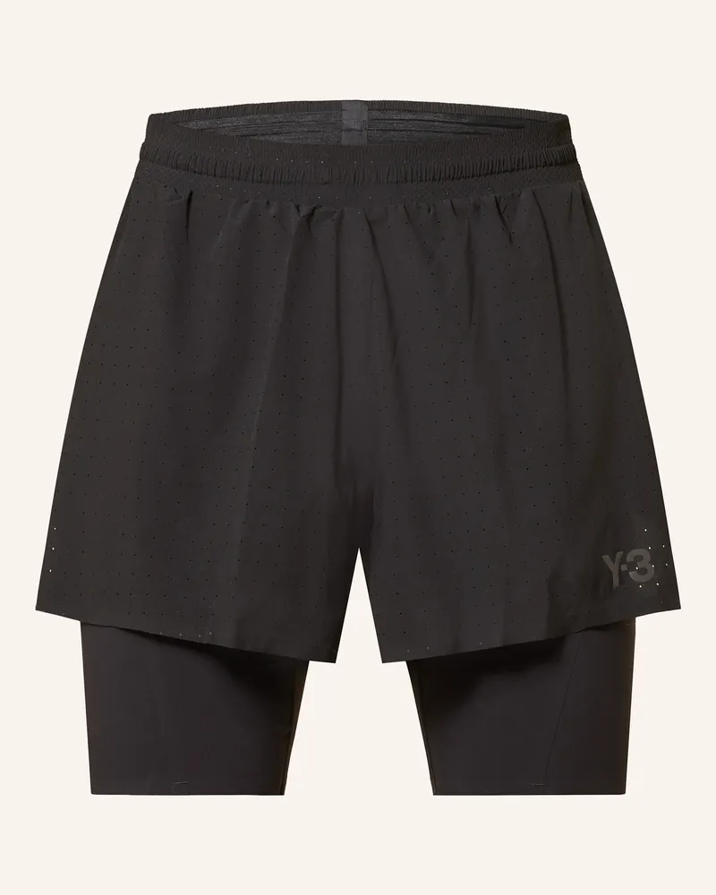 Y-3 2-in-1-Laufshorts Y-3 RUNNING Schwarz