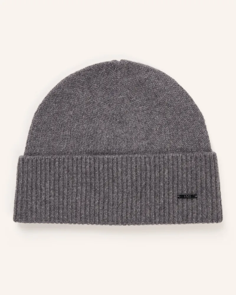 HUGO BOSS Cashmere-Mütze Honesto grau Grau