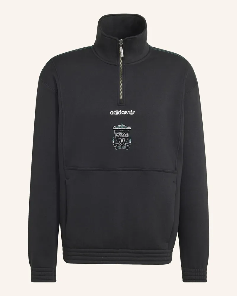 adidas Liverpool Fc Eqt Oberteil, Reissverschluss Bis Zur Brust schwarz Schwarz