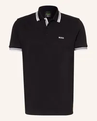 HUGO BOSS Piqué-Poloshirt PADDY CURVED Regular Fit Schwarz