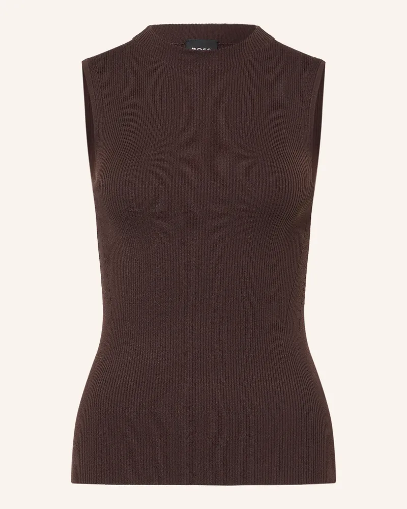 HUGO BOSS Stricktop Feskies braun Dunkelbraun