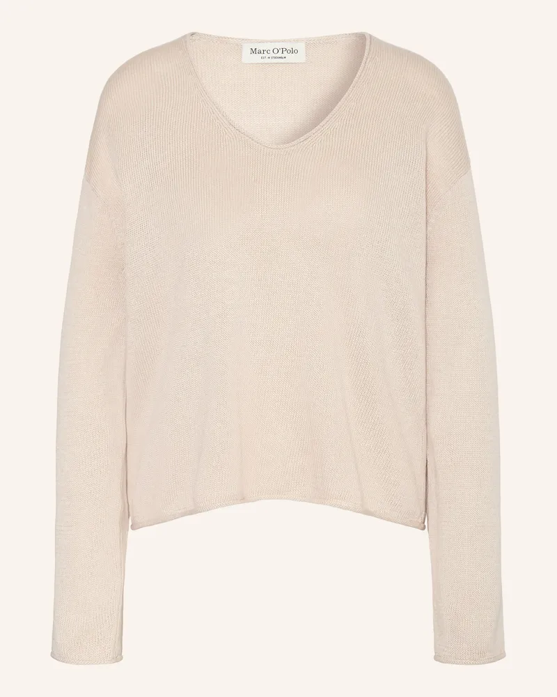 Marc O'Polo Pullover Mit Leinen grau Hellgrau