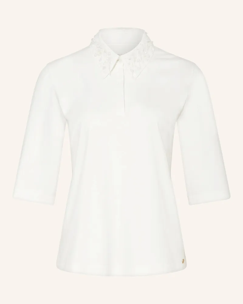 Marc Cain Jersey-Poloshirt mit Pailletten und 3/4-Arm 110