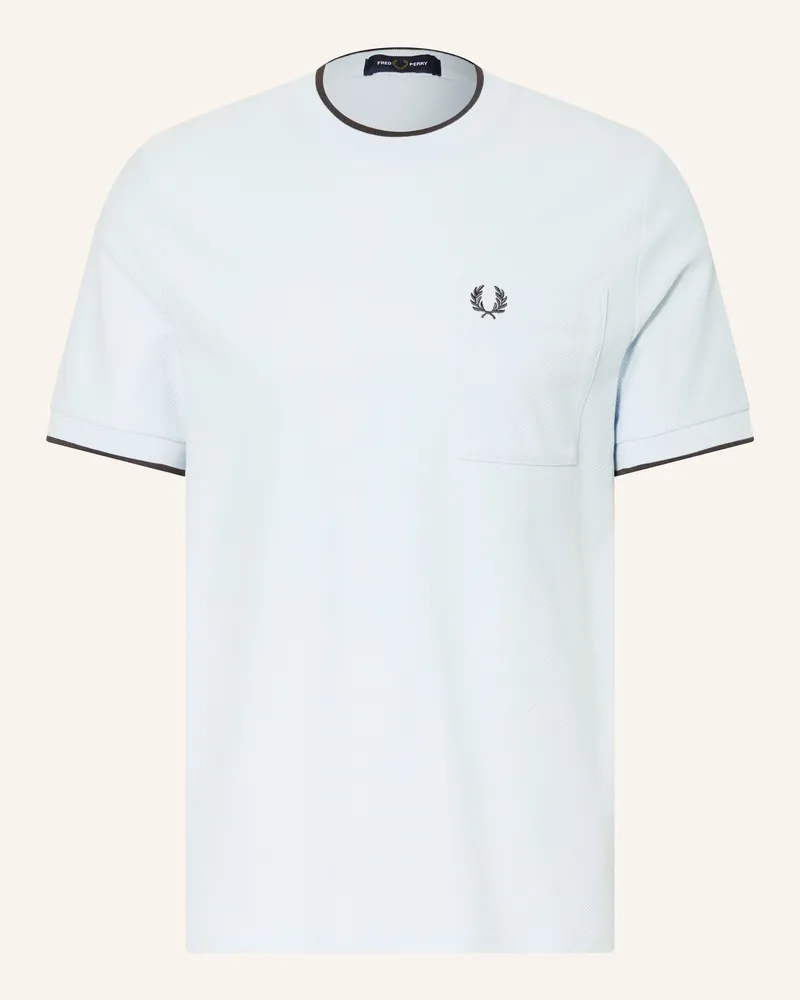 Fred Perry T-Shirt Aus Piqué blau Hellblau