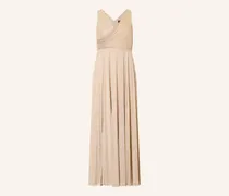 Abendkleid Mit Glitzergarn beige