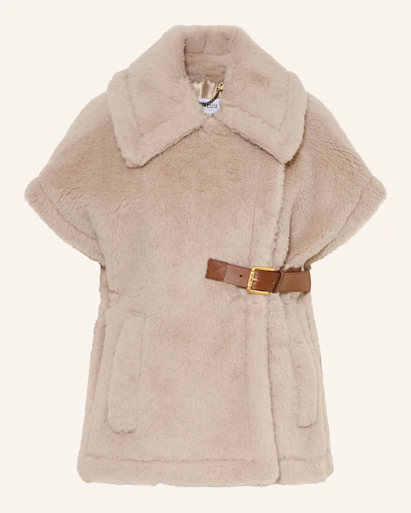 Max Mara Kunstfell-Weste New Abavo Mit Alpaka beige Hellgrau