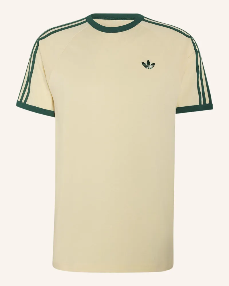 adidas T-Shirt, 3-Streifen gelb Creme