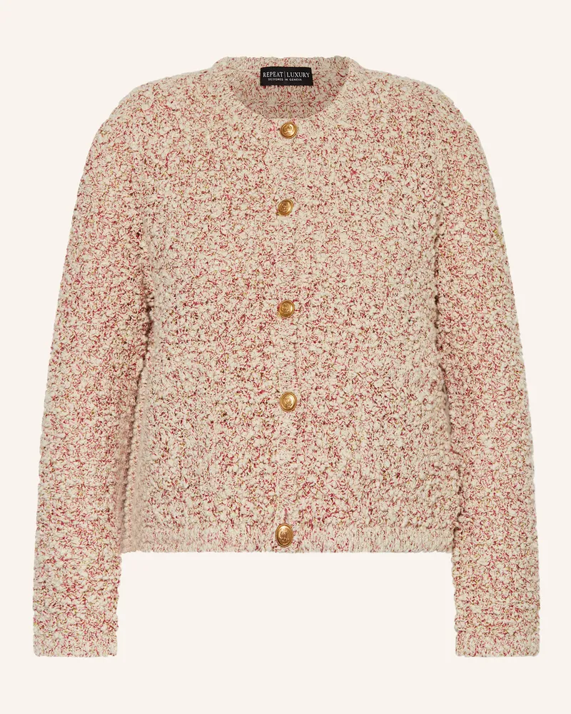 Repeat Strickjacke mit Pailletten Creme