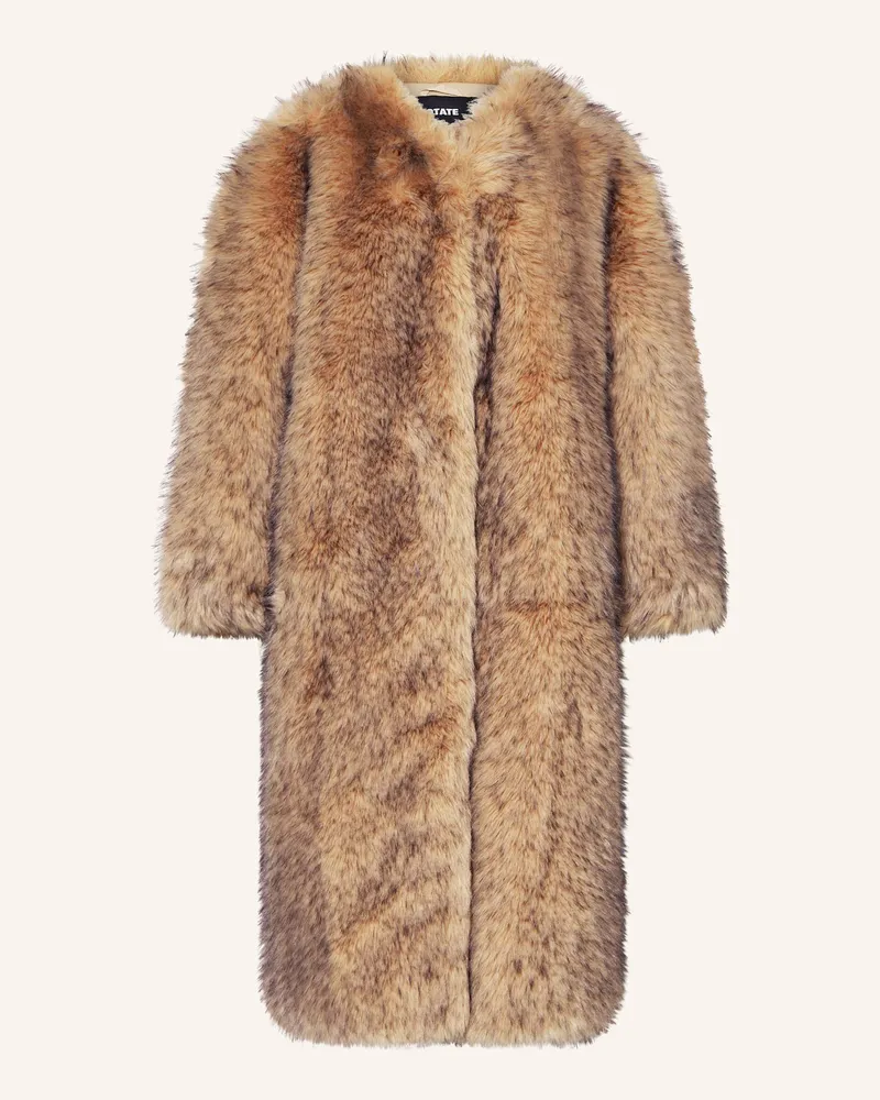 ROTATE Birger Christensen Kunstfell-Mantel braun Schwarz