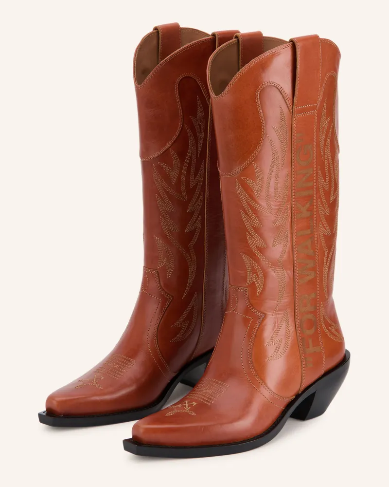 OFF-WHITE Cowboy Boots Santiag braun Cognac
