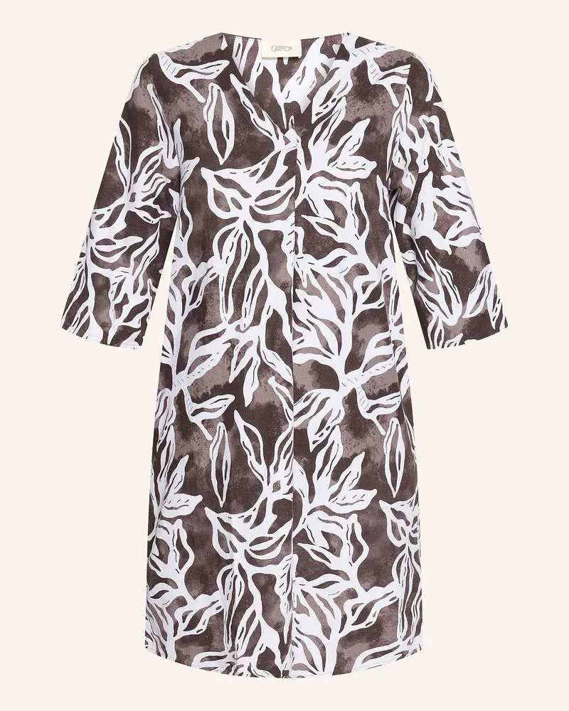 Cartoon Kleid Mit Leinen Und 3/4-Arm braun Braun