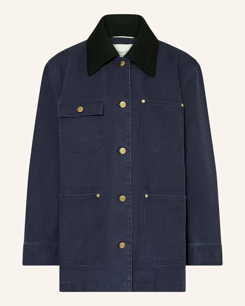 Marc O'Polo Overshirt mit abnehmbarem Kragen Dunkelblau