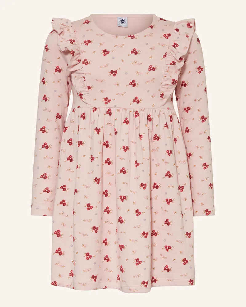 Petit Bateau Jerseykleid mit Rüschen Hellrosa
