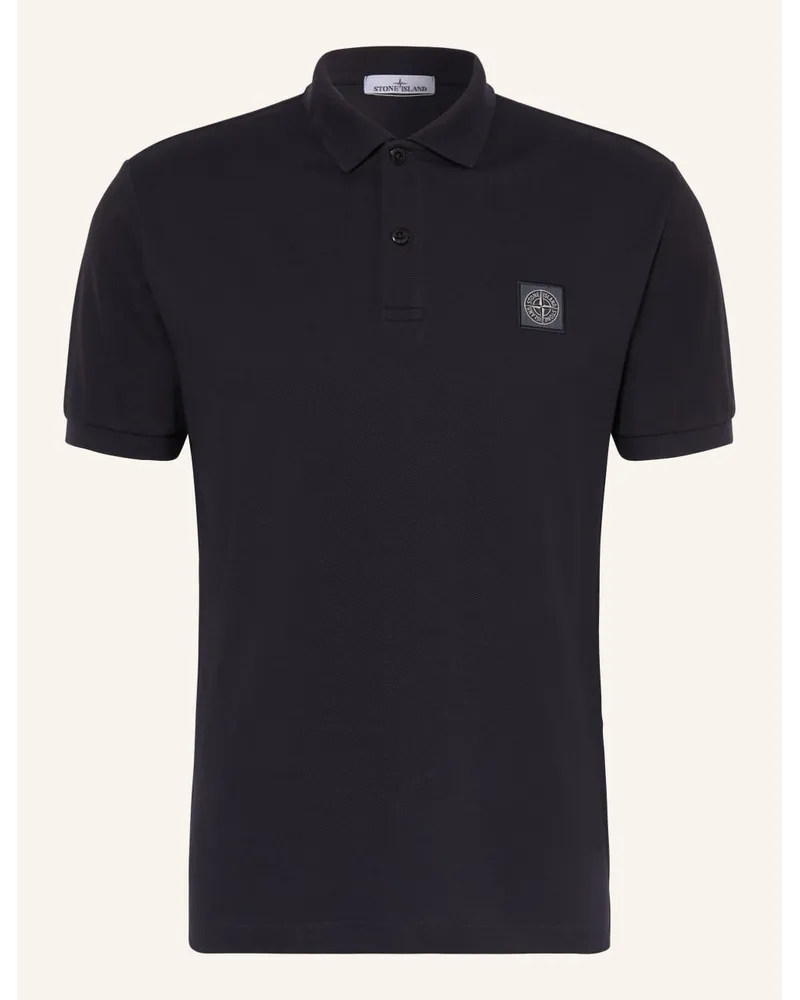 Stone Island Piqué-Poloshirt Regular Fit Blau