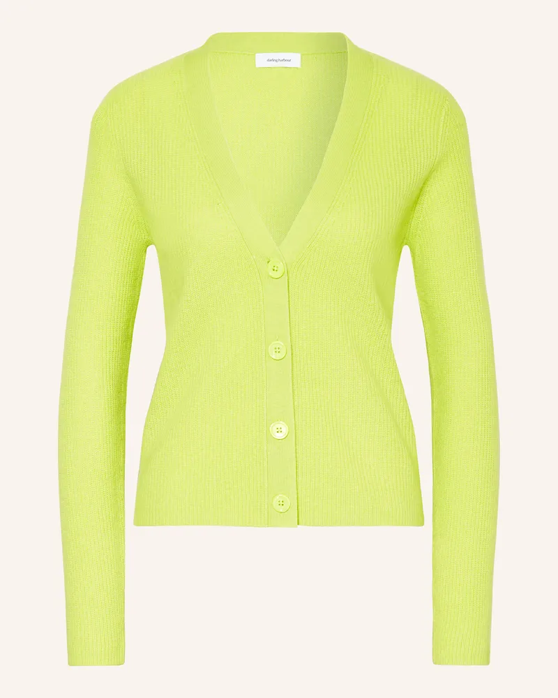 Darling Harbour Strickjacke aus Cashmere Limette