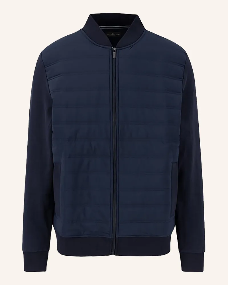 Fynch-Hatton Sweatjacke Im Materialmix blau Dunkelblau