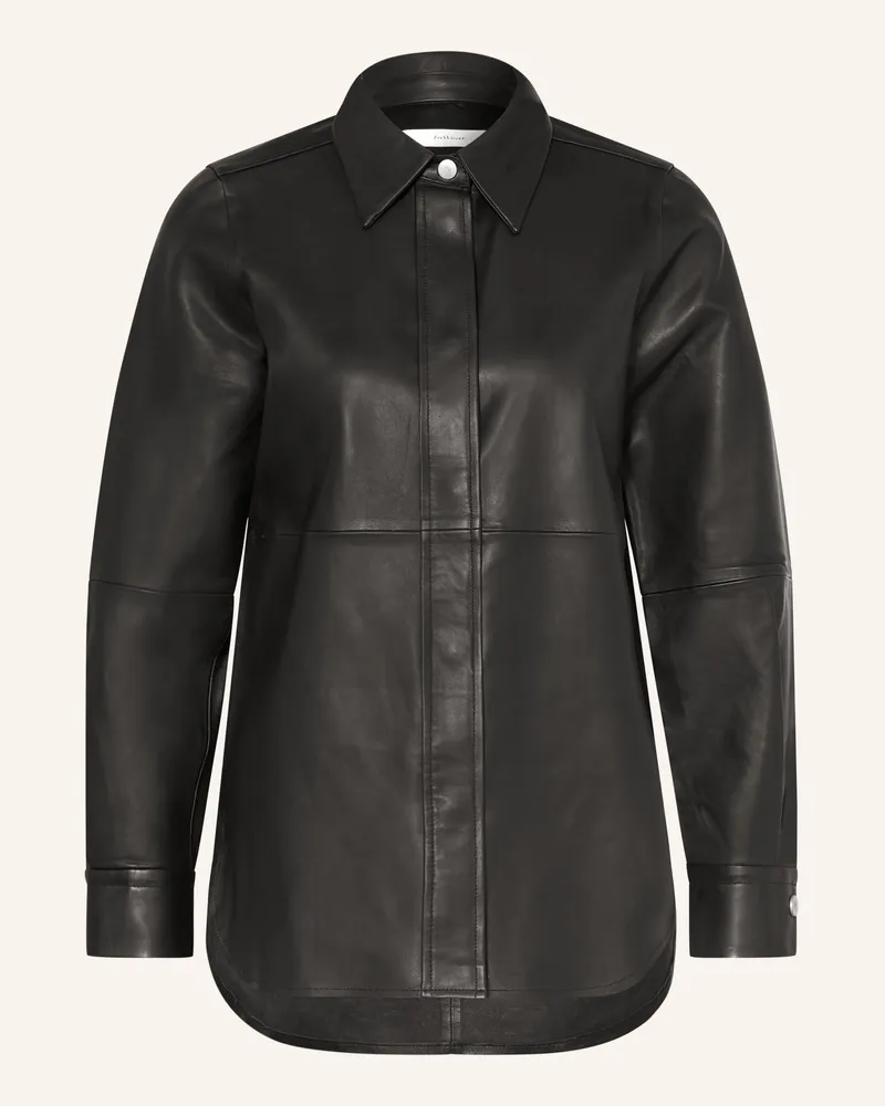 InWear Leder-Overjacket Hadleeiw schwarz Schwarz
