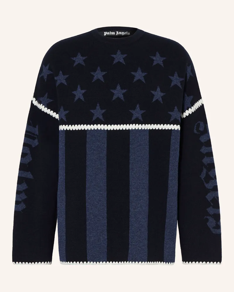 Palm Angels Pullover STARS & STRIPES Dunkelblau