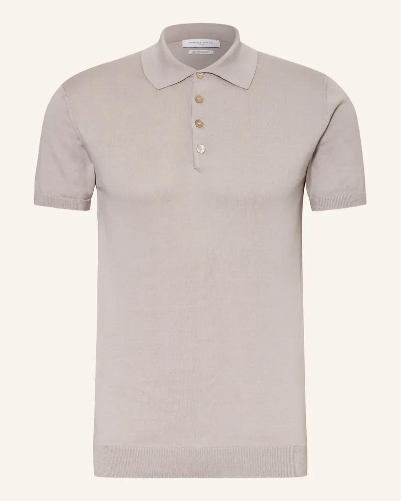 Daniele Fiesoli Strick-Poloshirt grau Taupe