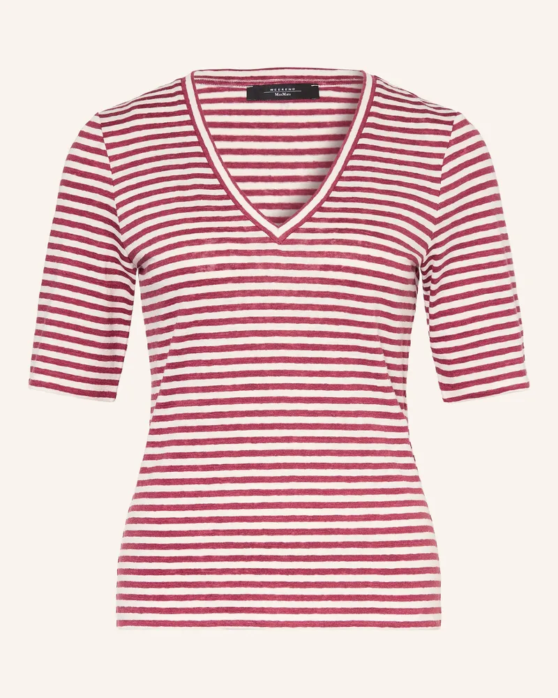 Max Mara T-Shirt Opzione Aus Leinen rot Dunkelrot