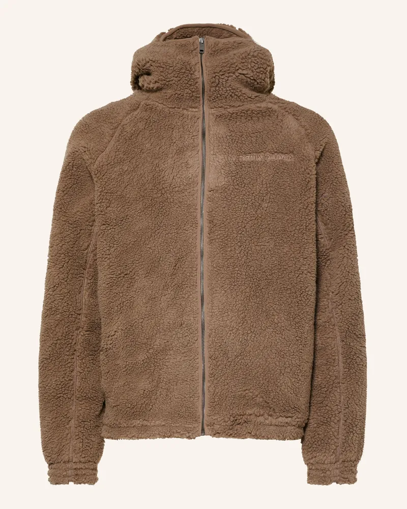 Daily Paper Teddyfell-Jacke Dias grau Braun